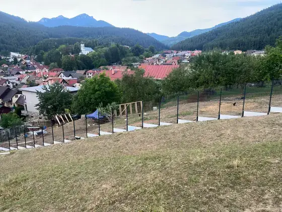 3D plot na svahu s výbehom pre hydinu